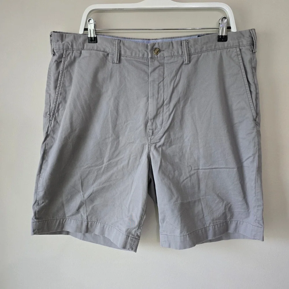 Polo Ralph Lauren Mens Grey Stretch Classic Fit Chino Shorts Size 38 Cotton